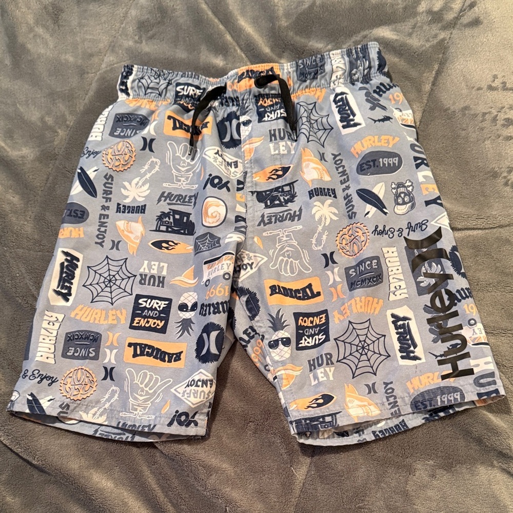 Hurley Blue and Orange Graphic Shorts
